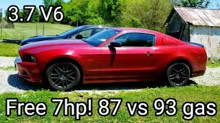 Free 7HP Gain! 87 vs 93 octane Mustang 3.7 V6 Free HP