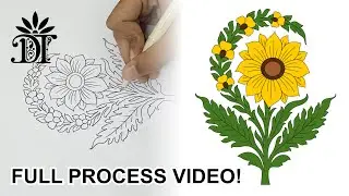 Floral Buta Design | Free Design! | Design Trim #art #design #textiledesign #shorts #processvideo