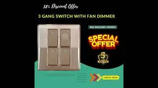 3 Gang Switch With Fan Dimmer | Electric Switch