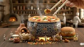 [ASMR] AI MINIATURE COOKING TINY CHEFS ARE COOKING GIANT FOOD 