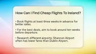 How Can I Find Cheap Flights To Ireland? - Discovering Ireland Now