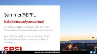Do you want to spent summer in Europe for Free? | Fully Funded Summer Fellowship in Switzerland