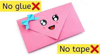 DIY paper envelope|How to make envelope without glue|No glue paper craft|No glue wallet