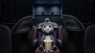 🍿 Donkey watching 👀 comedy movie #trending #cartoon #babytoons #childrenssong #funny #reels #kidsage