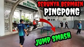 the excitement of playing ping pong with friends - jump smash table tennis