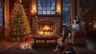 Christmas Jazz Instrumental & Fireplace Sounds🎄Jazz Music in Cozy Christmas Ambience to Work, Study