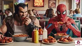 WOLVERINE & SPIDER-MAN VS THE WORLD'S HOTTEST WINGS! 🍗🔥#spiderman  #wolverine  #marvel