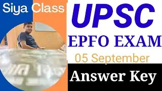 UPSC EPFO Answer key 05 September 2021