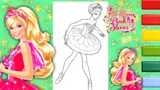 Barbie Coloring Video #66 | Glitter Coloring Princess Barbie | Coloring Barbie in The Pink Shoes