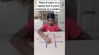 Puzzle 11 - Place 6 Coins in a Square but 3 Coins cannot be in a single row