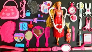 ASMR || 4 Minutes Satisfying With Unboxing Barbie Doll Makeup Set, Doctor set  @fun.learn.toys1