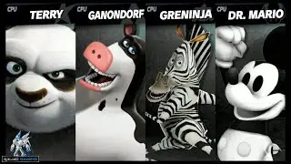 Black & White Battle: Po vs Otis vs Marty vs Steamboat Mickey