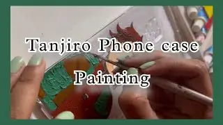 Tanjiro phone case painting | demon slayer phone case painting | transparent phone cover painting