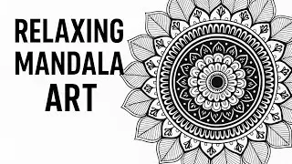 Relaxing Mandala Drawing Timelapse | Intricate Black & White Mandala Art | Stress Relief