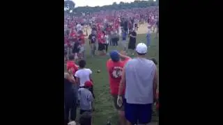 Drunk guy falls down at Blackhawks Rally