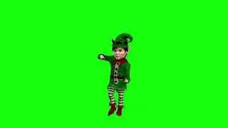 GREEN SCREEN | DANCING GREEN CHRISTMAS ELF | CHROMA KEY | Teacher Burnz