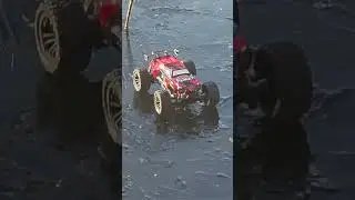 Car died frozen lake #rc #recovery #Honda acty