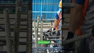 Civil Engineering life | Existing Column Rebar Bending using a mobile bar bending machine | #shorts