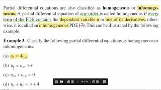 Hom. and Non-Hom. Partial Differential Equations || Mathematics || Math Institute