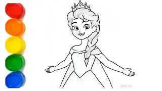 How to coloring Elsa frozen for kids and toddlers
