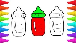 How to Draw Milk Bottle - Coloring Pages for Children