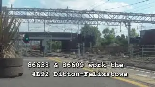 HD 86638 & 86609 work the  4M54 Tilbury to Crewe