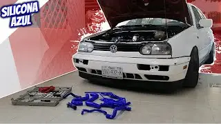 Como poner mangueras de silicon GOLF mk3 | Mangueras Azules