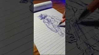 Inosuka drawing with pen ✨😱 #shorts #shortsfeed #tranding #drawing