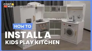 How to Install the Corner Kids Play Kitchen with Washing Machine | TM10079 #costway #howto