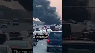Section of I-95 in Philadelphia collapses after tanker truck fire #shorts