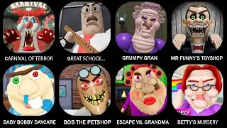 ROBLOX: ESCAPE THE CARNIVAL OF TERROR OBBY, GREAT SCHOOL BREAKOUT, GRUMPY GRAN (SCARY OBBY) #roblox