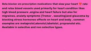Beta blocker drugs 