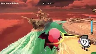 Target the Halberd | Kirby Air Riders Land of the Battleship Halberd flying overhead!