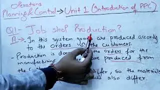 Operations Planning & Control | Unit 1 Part - 1 | MBA | #operations #production #mba #onlineclasses