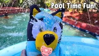 💧 Bluey and Bingo Play in the Pool and Ride the Lazy River | Bluey Plush Pretend Play PBJAAM