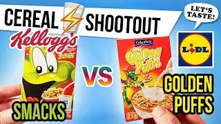 KELLOGG'S VS LIDL CEREALS SHOOTOUT 🔫  SMACKS vs GOLDEN PUFFS