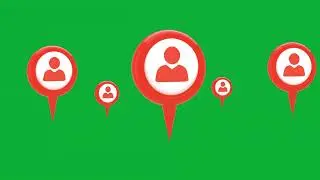 Map Pin and Profile Icons Animation on Green Screen | 4K | FREE TO USE