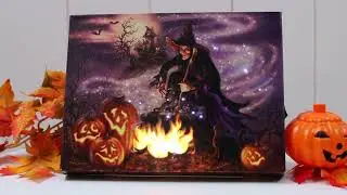 A1048 All Hallows Eve 8x6 Lighted Tabletop Canvas