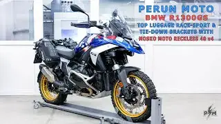 Perun moto BMW R1300GS Top luggage rack with Mosko moto Reckless 40