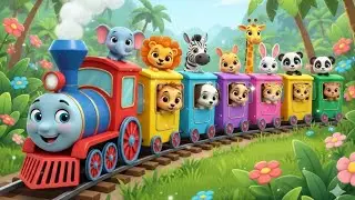 Animal Train 🚂🐘 | Cute Cartoon Train with 10 Animals | Kids Fun Video#cartoon #kidsvideo