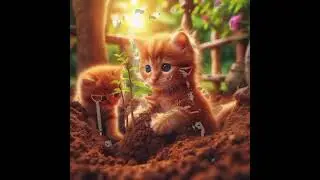 Cat planting a plant with his brother #funnykitty #catfunny #cute #cuteecats #cat #catvideos