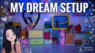 I reorganised my whole Set-up // Set-up Tour/Craft Supplies Tour// POCOCO galaxy Projector