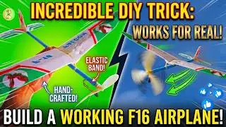 ✈ How to make a flying toy airplane with rubber band -Indoor flight rubber band powered DIY airplane