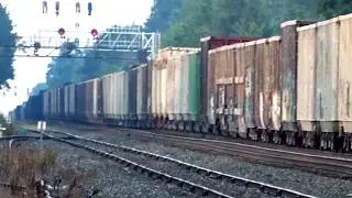 The Power of Diesel Locomotives 1 Engine Pulls Train With 181 Cars