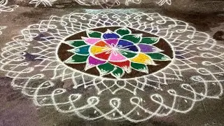 #rangoli #pongal kolam #happy cow pongal