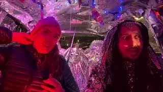 MirrorMaskPodcast with dancer Agatronica #sanfrancisco #dance #artcar #crystalmirror #spaceship 