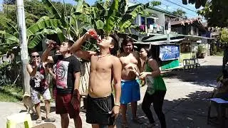Fighter wine  drinking contest