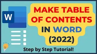 How to make table of contents in Word