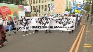 SIM HOLD FIRST SCOTTISH INDEPENDENCE MARCH SINCE LOCKDOWN RESTRICTIONS EASE