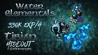 Tibian Hideout | Water Elementals Hunt & Bestiary Guide | Solo ED/MS 50+ (330k exp/h)